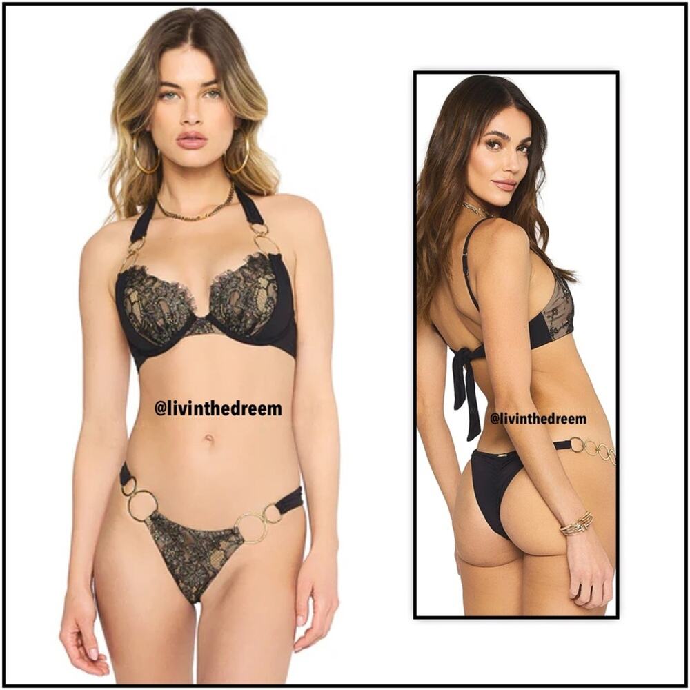 BEACH BUNNY LISA LACE PUSH UP DD & LEXI LACE TANGO XL $350